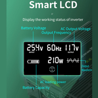 L'onduleur à onde sinusoïdale Pure TIANMO 1000W convertit DC 12V en AC 120V, avec affichage numérique LCD, télécommande filaire, pour RV, Camping,