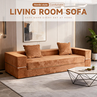 Einfach zu Montierendes Konvertierbares Modulares Kombinationssofa, Modernes Schlafsofa, Gepolstertes Bett, Wohnzimmermöbel