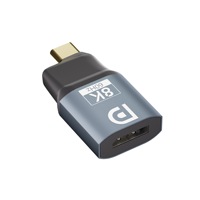 Adaptateur USB-C vers DisplayPort 8K 60Hz, coque en aluminium, convertisseur mâle vers femelle pour ordinateur portable MacBook Dell Thunderbolt 3/4