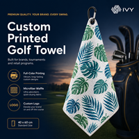 Serviette de golf brodée sur mesure avec logo et emballage de vente au détail pour les marques de distributeurs privés
