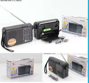 Radio portable OEM d'usine 4 bandes FM AM SW1 SW2 rechargeable avec antenne télescopique, haut-parleur intégré, radio de poche pour l'extérieur - Product Image 4