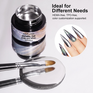 Private Label 5g Metallic Gel Gold Silver Mirror Effect Painting Gel for Nail <strong>Art</strong> 3D Chrome Drawing Metal UV LED Gel - Product Image 3