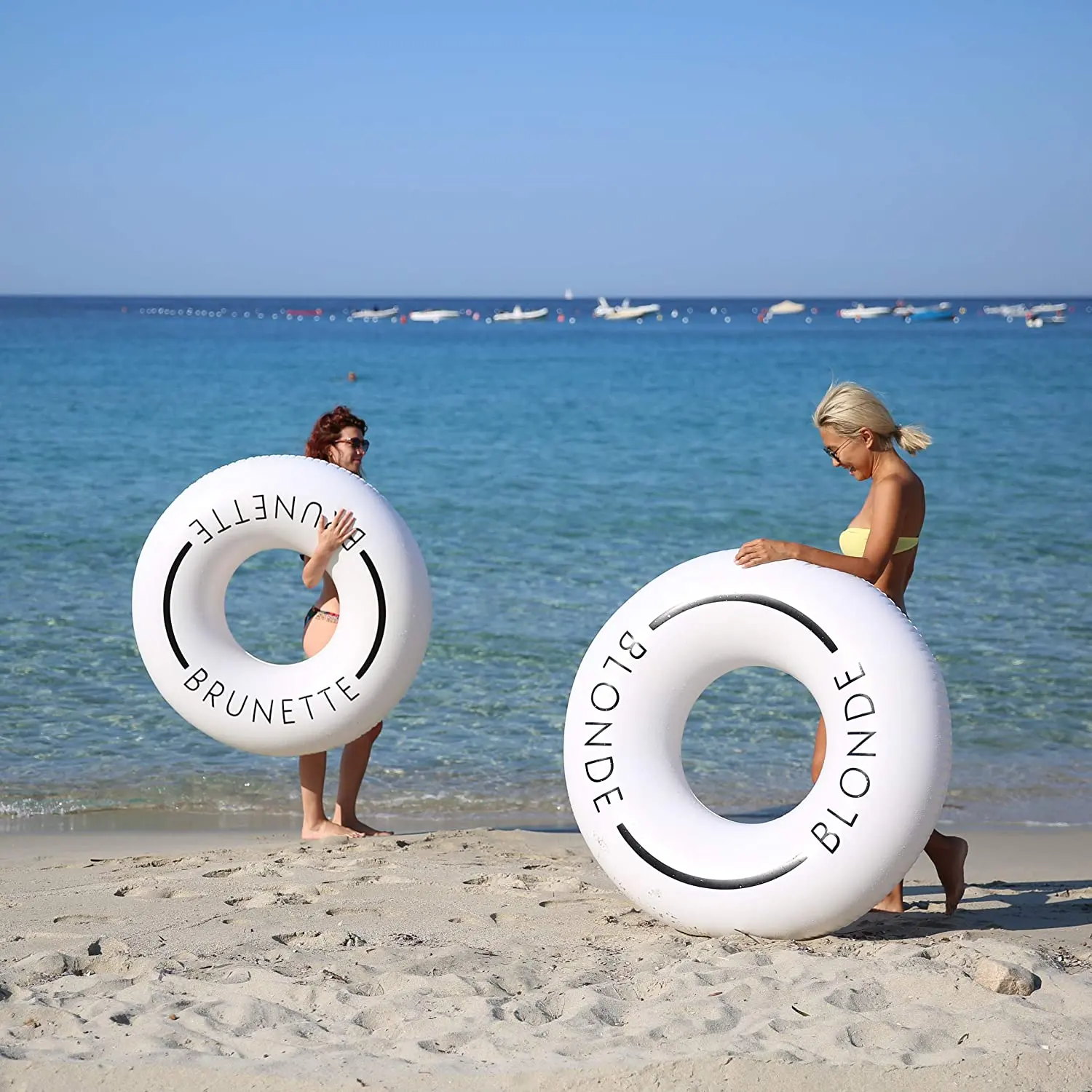 Flotador blanco Simple para niños y adultos, tubos de natación, anillos de piscina, flotador en la playa