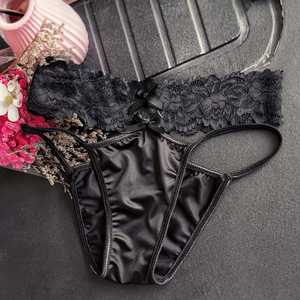 Mi-taille Bikini dentelle femmes culotte demi couverture du <span class=keywords><strong>dos</strong></span> Hipster avec nœud décor Style de tous les jours Logo personnalisé en gros - Product Image 2