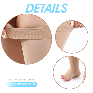 Bas <span class=keywords><strong>de</strong></span> <span class=keywords><strong>contention</strong></span> personnalisés à compression graduée <span class=keywords><strong>de</strong></span> <span class=keywords><strong>classe</strong></span> <span class=keywords><strong>2</strong></span>, grande taille S-5XL, 20-30 mmHg, anti-varices, anti-THV, cuissardes à bout ouvert - Product Image 3