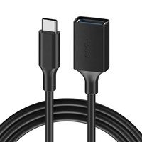 Cable extensor OTG tipo C USB3.0, adaptador de 0,2 m, chaqueta de PVC, trenza de carga rápida 3A para teléfono móvil, conecta ratón, unidad Flash USB