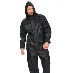 Breathable Rainsuit Motorcycle Wear Rainy Reusable Polyester PVC Raincoat Reflective Rainwear