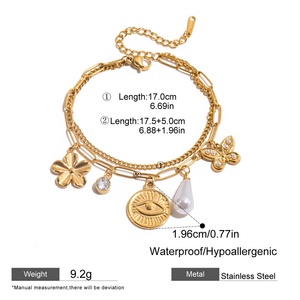 Colección de verano Acero inoxidable Impermeable 18K Oro Mariposa Girasol Colgante Multi-Elemento Moda Encanto para pulsera - Product Image 5