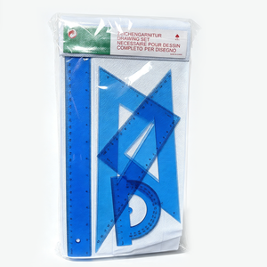 Juego de Reglas y Transportadores Triangulares de Plástico Ecológico y Duradero de 30CM, 4 Piezas, Precio de Fábrica, para Uso Escolar - Product Image 2