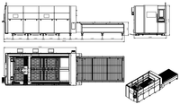 Machine de découpe laser à fibre 3015 avec double table interchangeable, grande couverture intégrale, contrôleur FSCUT 2000E, tête BOCI BLT310, Raycus Max