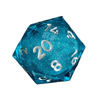Personnalisé D20 Liquide Noyau Géant Résine Dés 55MM Polyèdre Jeu De Société Accessoires RPG Dragon City Sharp Edge Gemstone Coloré