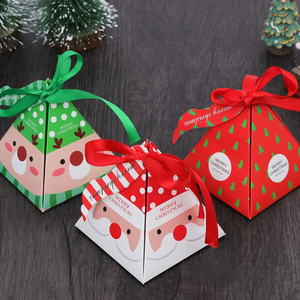 Custom Logo Small Mini Paper Packaging Merry <strong>Christmas</strong> Pyramid Candy Gift <strong>Present</strong> Favour <strong>Box</strong> - Product Image 4