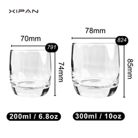 Tasse à eau en verre à whisky en cristal blanc simple à usage quotidien personnalisable