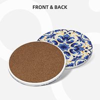Lot de 6 sous-verres en céramique pour sublimation, base en liège, écologiques, couleur CMJN, 103 mm, pour la décoration intérieure