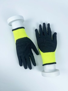 Guantes de Trabajo Recubiertos de Goma Texturizada Amarillo Fluorescente, Antideslizantes, Duraderos, de Alta Visibilidad, Guantes de Seguridad para Trabajo - Product Image 4
