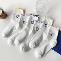 Chaussettes de sport colorées pour femmes, logo personnalisé, chaussettes en coton côtelé, chaussettes de sport blanches, chaussettes