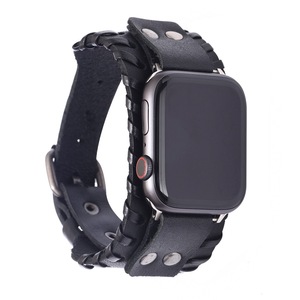 Bracelets <span class=keywords><strong>de</strong></span> montre très vendus pour Apple Watch en cuir véritable et en PU, accessoires <span class=keywords><strong>de</strong></span> <span class=keywords><strong>bracelet</strong></span> punk unisexe - Product Image 3
