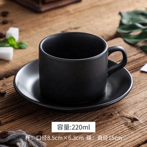 Taza de café de porcelana con textura de mármol de 220cc al por mayor, juego de platillos de cerámica, café con leche expreso personalizado para tazas de té, platillos - Product Image 6