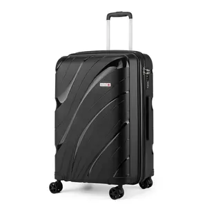 Custom Black 20"/24"/28" Aluminum Travel Trolley Case Luggage With 360 Degree Wheels