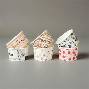 Prix de gros Bol à crème glacée jetable personnalisé Emballage de tasse de crème glacée à dessert personnalisé avec couvercle et cuillère - Product Image 4