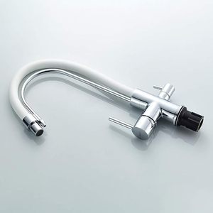 Rubinetti da <span class=keywords><strong>cucina</strong></span> Osmosis con beccuccio flessibile e doppia maniglia, spruzzatore 3 in 1 per <span class=keywords><strong>filtro</strong></span> depuratore acqua lavello <span class=keywords><strong>cucina</strong></span>, bianco - Product Image 5