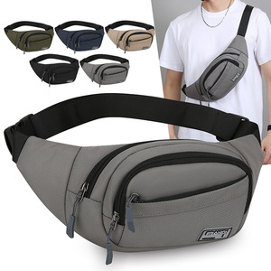 Men's Fanny Pack Oxford Cloth Large Capacity Chest Bag Gray Black Army Green Dark Blue Khaki Solid Color Everyday Outfits - Product Image 1