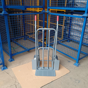 Chariot à main à 2 roues, capacité de charge de 200 kg, chariot à palettes en acier industriel S-6 argenté - Product Image 1