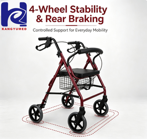 Déambulateur pliable léger en aluminium avec siège pour personnes handicapées - Product Image 4
