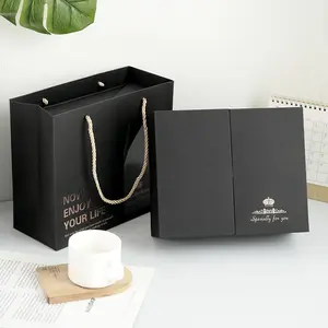 New Valentine's Day Double Open Door With Hand Gift Box Necklace Jewelry Box Handbag Set