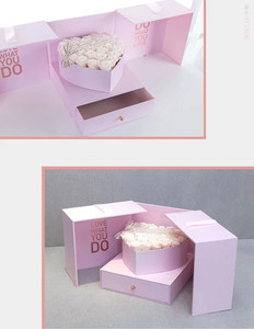 กล่องกระดาษทรงกระบอกลายดอกไม้แบบมีลิ้นชักและกล่องของขวัญงานแต่งงานทำจากกระดาษแข็ง - Product Image 5