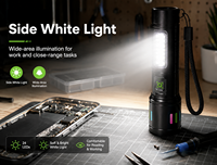 Lampe torche LED IP44 en alliage d'aluminium, faisceau réglable, rechargeable par USB, affichage de la puissance de la batterie, utilisation en cas d'urgence