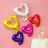 Ballons gonflables en forme de cœur de 18 pouces, en aluminium, avec impression, pour fête, mariage, vente en gros
