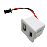 Double prise USB Type-C femelle ronde en laiton avec interrupteur intégré et câble de connexion pour alimentation électrique
