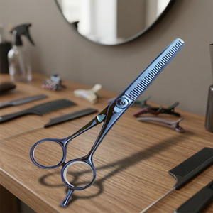 ASAP High Quality Stainless Steel Long Handle 6-Inch <b>Barber</b> Thinning Hair Cutting Scissors Custom Logo Essential Beauty Personal - Product Image 4