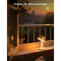 Lampe de bureau LED moderne rotative en forme de champignon avec batterie rechargeable 2000 mAh, intensité réglable, veilleuse portable pour chambre à coucher, lampe de chevet