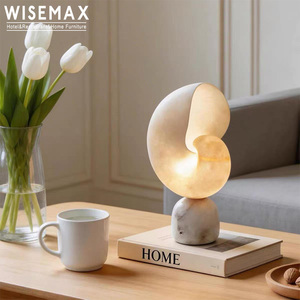 WISEMAX FURNITURE Lámpara de Mesa de Fibra de Vidrio con Diseño Francés, Lámpara de Noche Creativa Pequeña Decorativa para Dormitorio - Product Image 2