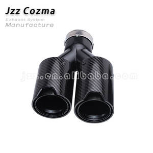 Embout de silencieux de voiture en forme de Y, embout en acier inoxydable, entrée de 63 mm, sorties de 79 mm, noir, fibre de carbone, embouts d'échappement universels doubles - Product Image 2