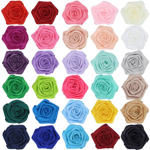 Prezzo di fabbrica fascia per <span class=keywords><strong>capelli</strong></span> <span class=keywords><strong>fiori</strong></span> di seta nastro di raso artificiale per bambini vestito 5 Cm rosa capolini - Product Image 1