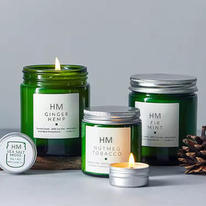 Bougie parfumée en cire de soja pour la décoration intérieure, en gros, avec étiquette privée de luxe, dans un bocal en verre ambré, parfum de fêtes, bougie parfumée unique - Product Image 5