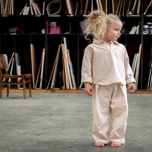 Primavera e Verão Estilo Americano Europeu Crianças Pijamas Casa Roupas Bebê Terno Puro Algodão Ar-Condicionado Conjunto De Roupas - Product Image 3