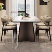 Table à manger rectangulaire blanche pure avec plateau complet, style italien minimaliste, multifonctionnelle, design moderne de luxe léger