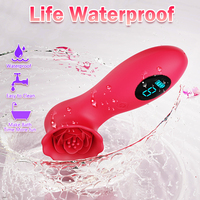LCD-Display 9 Vibrations modi Rose Flower G-Punkt Vibrator Weiblicher Klitoris nippel Stimulator Tapping Rose Clit Vibrator für Frauen