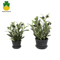 Plante Artificielle 22/29CM Lot de 2 Branches d'Olivier Mini Bonsaï Halloween Remise de Diplôme Durable Écologique pour Décoration de Table Maison Bureau
