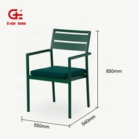 Chaise de salle à manger d'extérieur moderne tout en fer, confortable, écologique, résistante à la rouille, avec revêtement en poudre, pour hôtel, restaurant, café