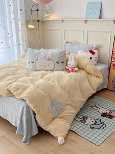 Ensemble de literie pour lit king-size en coton de dessin animé de haute qualité sur mesure en gros - Housse de couette en fibre de lait douce, drap et taie d'oreiller - Product Image 2