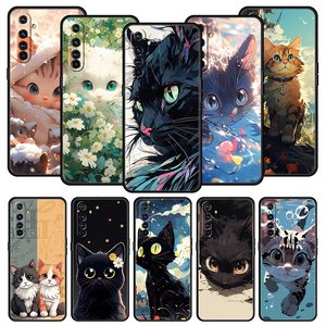 Dessin animé beau chat Art mode coque de téléphone pour Realme 12 11 10 9 8 5G 7 6 GT5 GT3 <span class=keywords><strong>GT2</strong></span> Pro C21 C11 C25 C35 GT <span class=keywords><strong>Neo</strong></span> 2 3 3T 5 couverture - Product Image 1