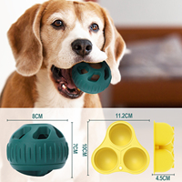 Balle à Mâcher Distributrice de Friandises en Silicone Alimentaire, avec Moule de Congélation et Ventouse, Jouet Interactif pour Chien Distributeur Lent