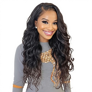 Extensions de cheveux I-tip <span class=keywords><strong>à</strong></span> pointe plate, brésiliennes Remy, ondulées naturelles, fusion kératine 10A, par paquet 1g/mèche (16 pouces, couleur naturelle) - Product Image 1