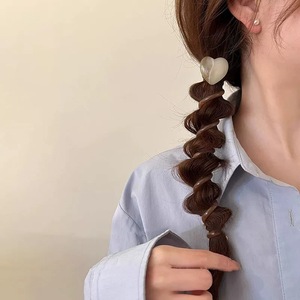 Pince à cheveux spirale en forme de cœur pour femme, élastique à cheveux, accessoire capillaire élégant pour queues de cheval, tenues quotidiennes et de soirée - Product Image 6