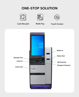 Maßgefertigter 27-Zoll Interaktiver Touchscreen-Bargeldzahlungsterminal Selbstbedienungs-Kiosk mit Passleser und QR-Code-Scanner